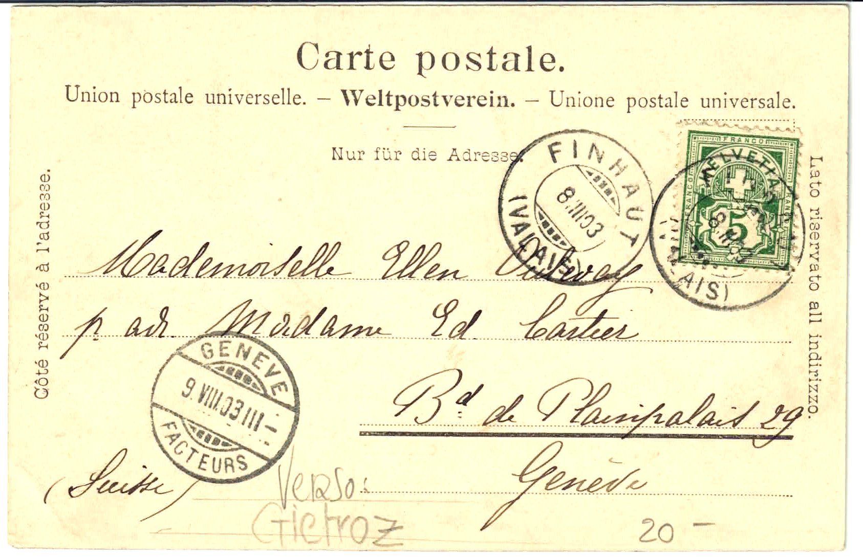 Cartes postales: Gietroz - Vue generale – D'occasion à Ettingen par Kartenplanet 1
