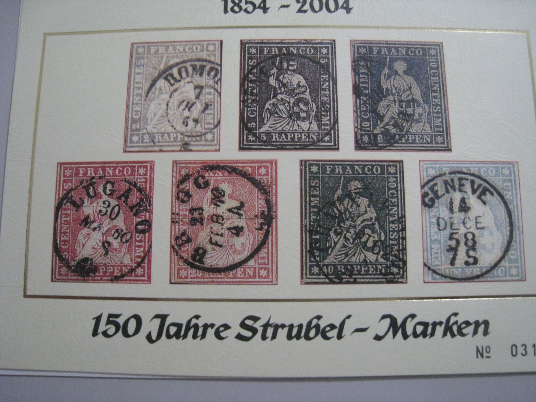 Tutti i francobolli: 150 Jahre Strubel – Usato da Aarwangen venduto da Pinsel7890