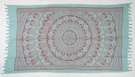 Grosser leichter Schal Umhang Lunghi Lotus Mandala, Viskose