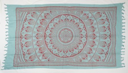 Grosser leichter Schal Umhang Lunghi Lotus Mandala, Viskose
