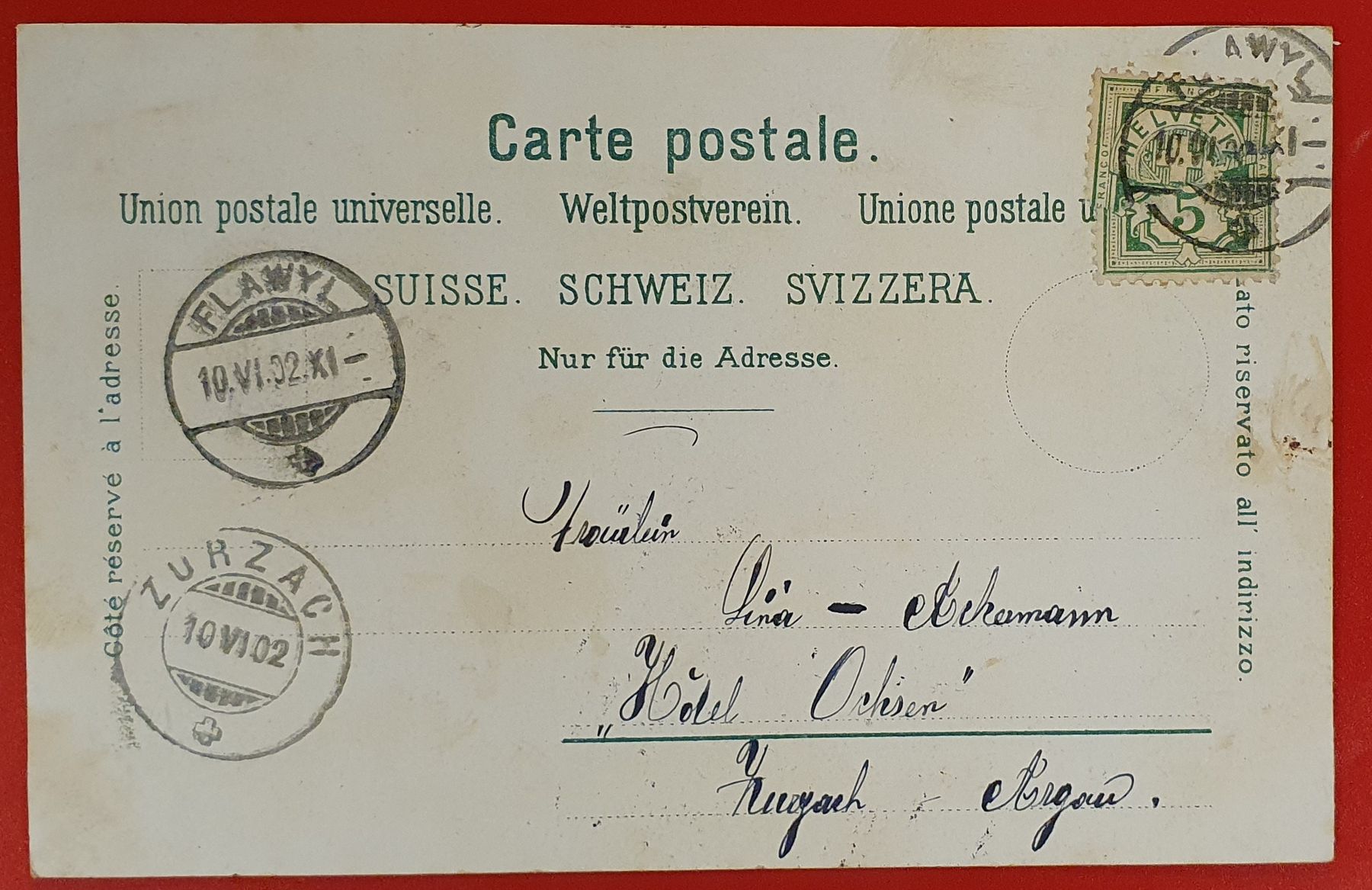 Cartoline postali: Flawil 1902 - Post und Gemeindehaus – Usato da Kreuzlingen venduto da Rschweiz1 1