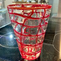 MURANO HÜBSCHE VINTAGE VASE, H-16 CM