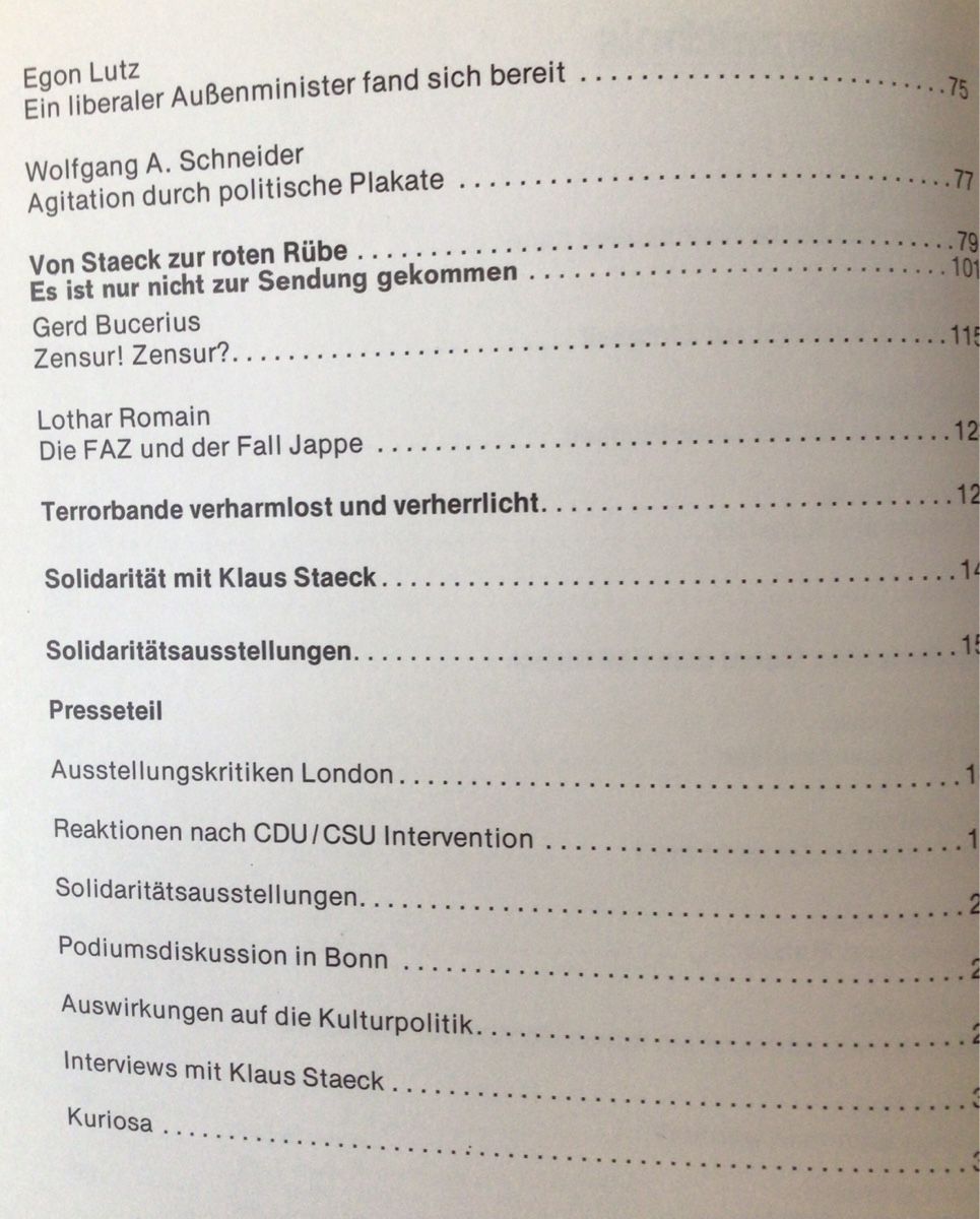 Bücher: Darf Kunst politisch sein? - Der Fall Staeck BRD 1975 – Neu (gemäss Beschreibung) aus Ennetbaden von Nab2012 2