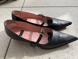b&b Riemchen-Pumps Leder schwarz Gr. 39