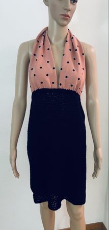Kleid mit Neckholder und Tupfenmuster GrösseM neu