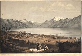 Vevey grosse Lithographie von Hofer