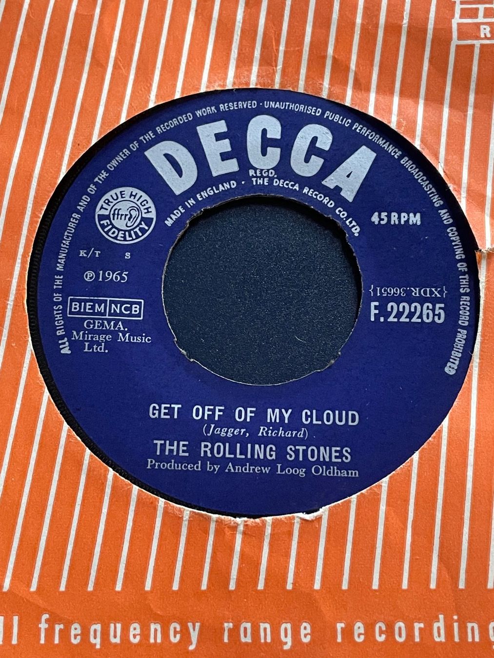Schallplatten: Rolling Stones -GET OFF MY CLOUD – Gebraucht aus Volketswil von rubin74 1