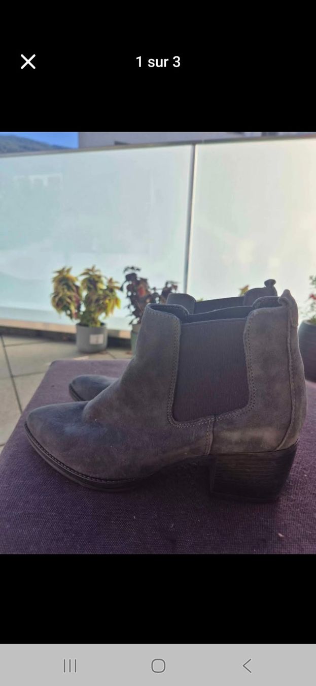 Scarpe da donna: Bottines cuir nubuck gris 38 – Usato da Sion venduto da ema_9797 2