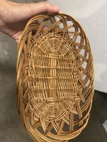 Corbeille ovale en osier tressé couleur bois naturel