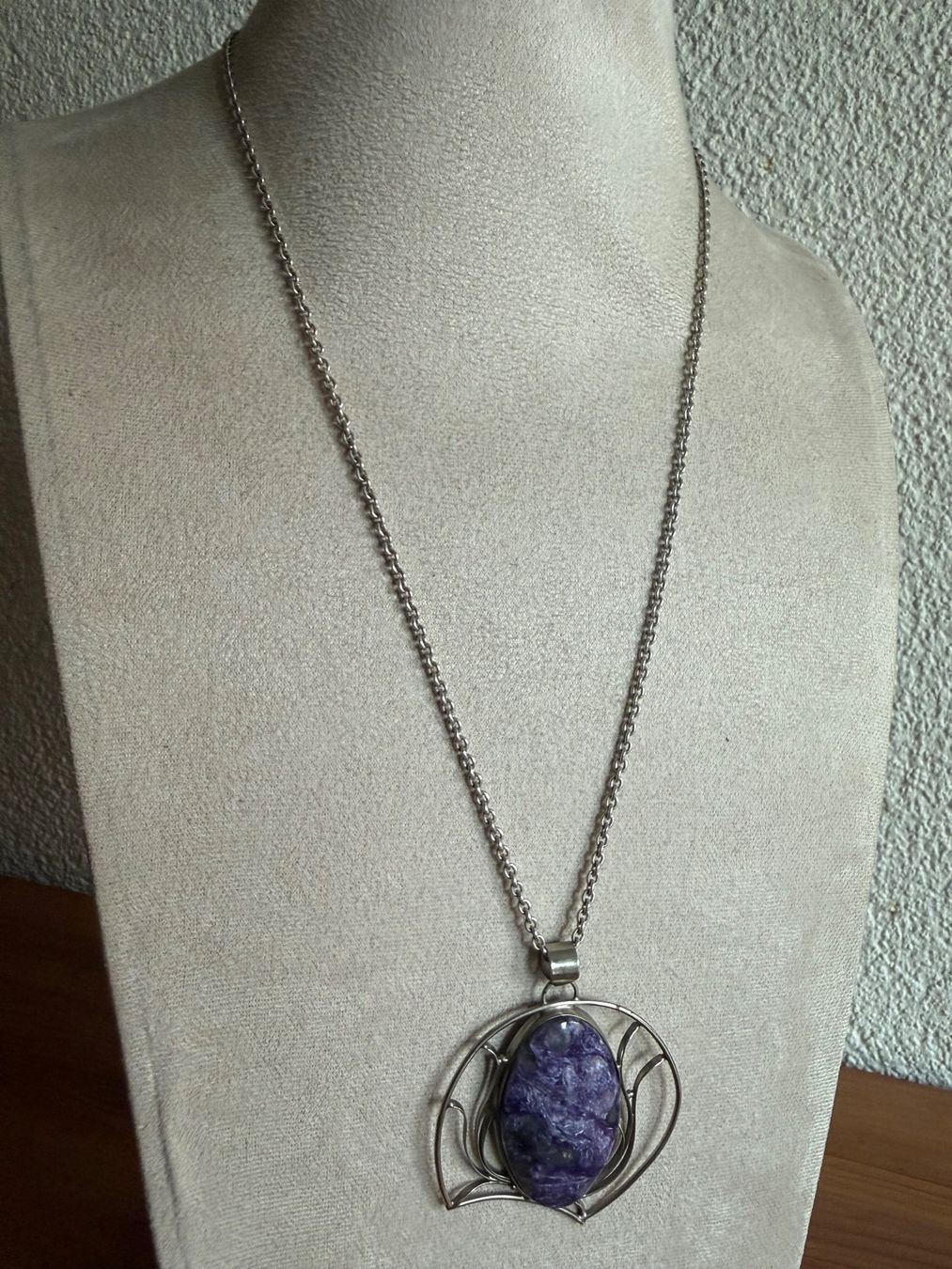 Catenine: Silber Kette 925 mit Charoit Anhänger – Usato da Spiegel b. Bern venduto da Rogger72 7