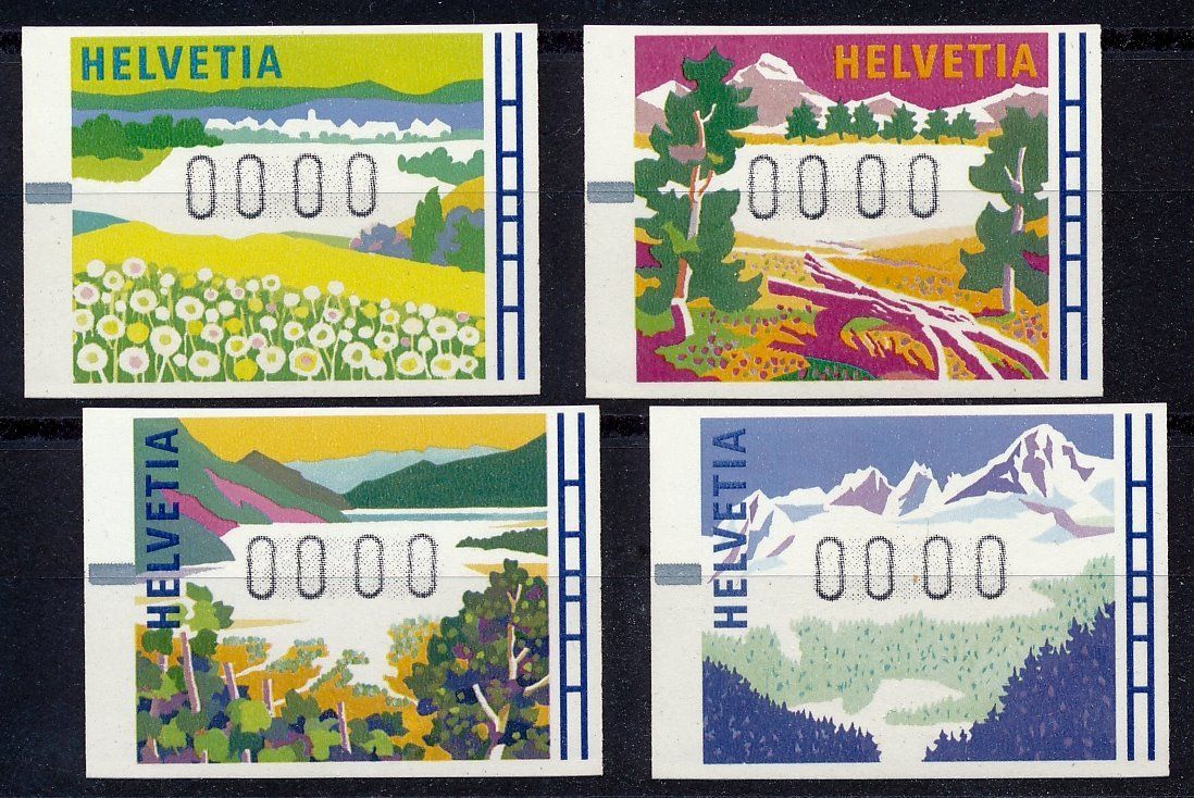 Alle Briefmarken: ATM 11-14 Jahreszeiten 0000-Drucke ** postfrisch – Neu (gemäss Beschreibung) aus Luzern von atms