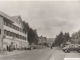 GEBERTINGEN: Gasthaus Frohe Aussicht 3BildAK, VW-Käfer ~1955
