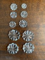 Lot de rosettes en verre ancien: dimensions différentes 
