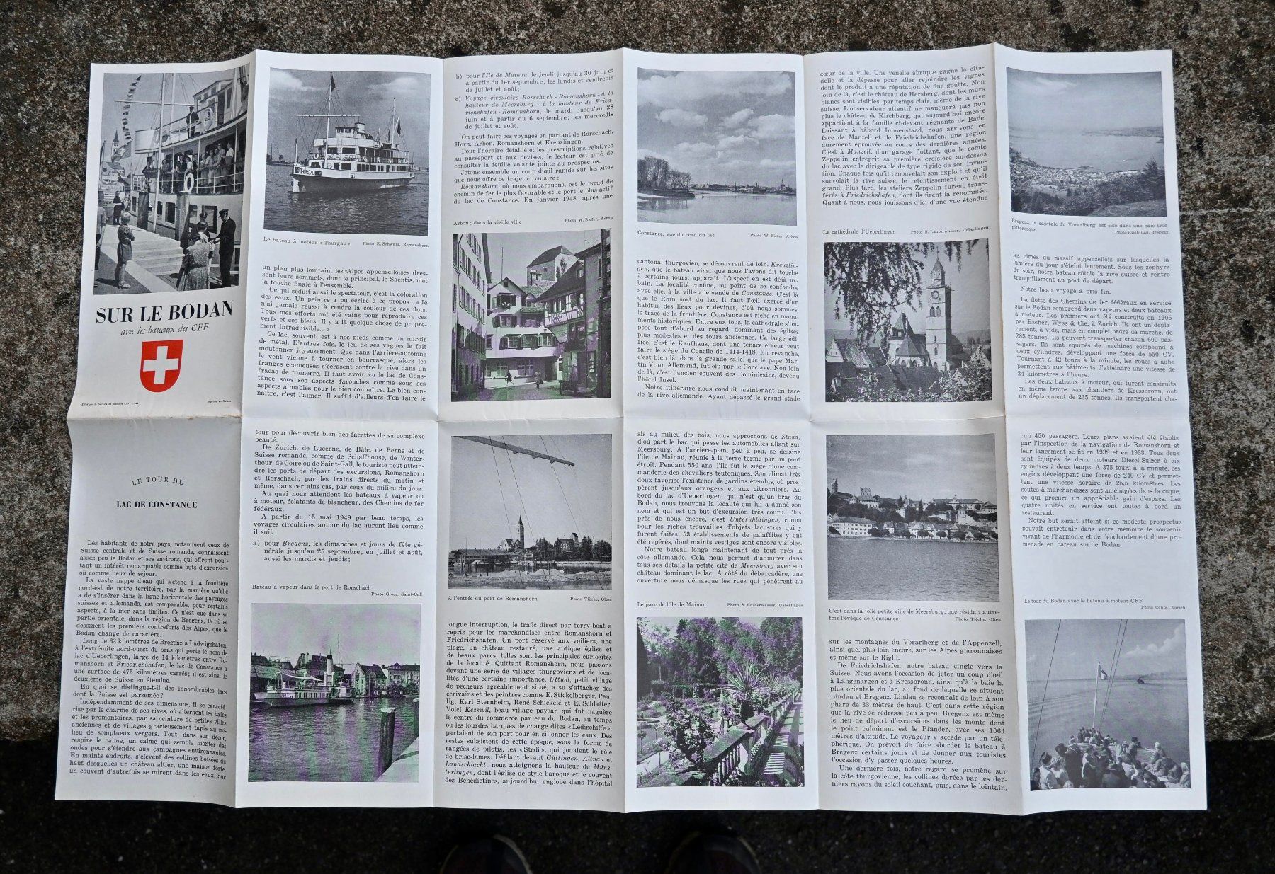 Documenti: SBB CFF Prospekt Sur le Bodan Bodensee 1949 panorama bieder – Usato da Pfaffhausen venduto da mono_rec 3