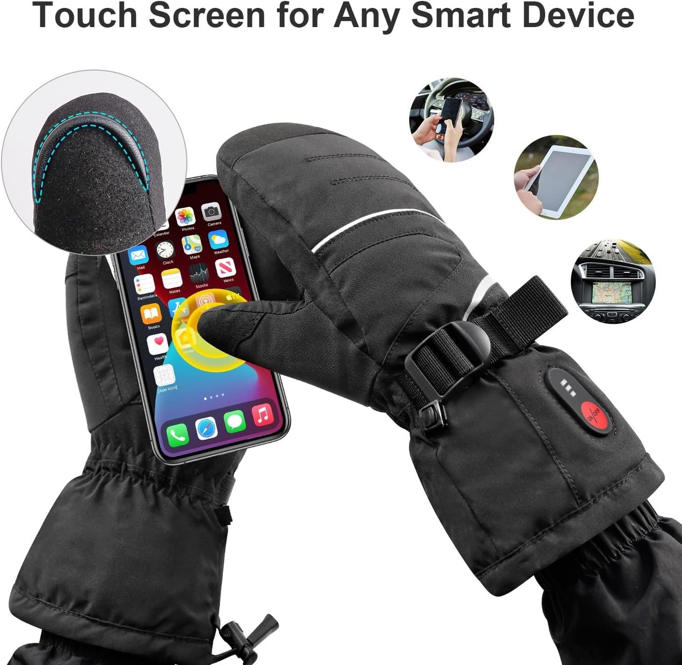 Handschuhe & Handstulpen: Beheizbare Ski Fäustlinge Unisex Akku Touchscreen – Neu und originalverpackt aus Suhr von SchnapperCH 3