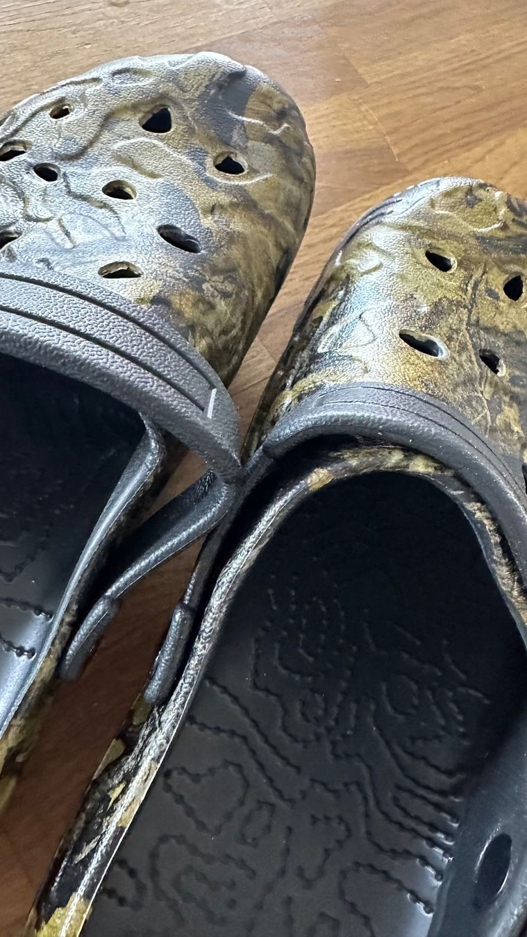 Uniformi: Clogs, Grösse 41/42, Camouflage Muster! – Nuovo e nell'imballaggio originale da Krauchthal venduto da Kiddy32 3