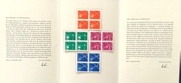 1952 - PTT Büchlein 100 Jahre Nachrichtenwesen Viererblock *