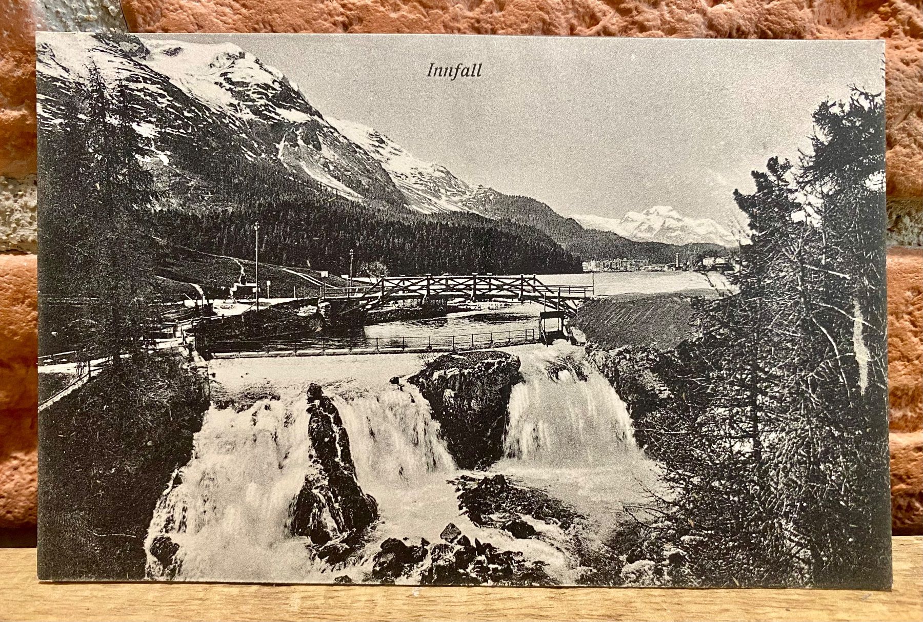 Ansichtskarten: Innfall bei Sankt Moritz - Engadin - Wasserfall Natur – Gebraucht aus Root von ENGLAND-TREASURES