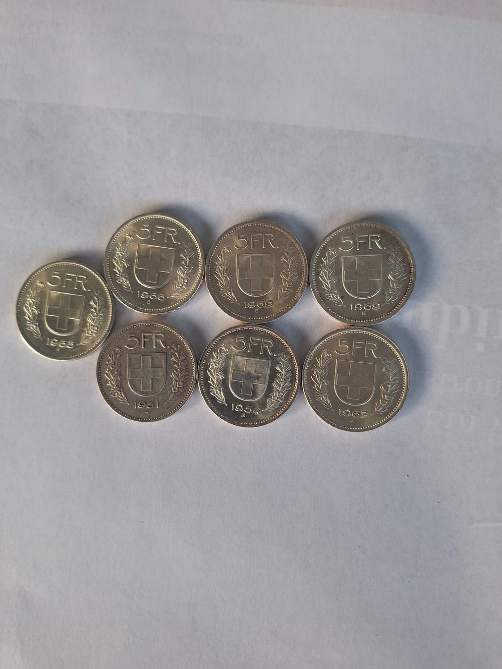 Alle Münzen: pièces de monnaie de 5 CHF – Gebraucht aus Echandens von kimy03
