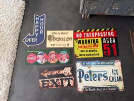 Lot de 6 plaques murales en métal décoratives occasion