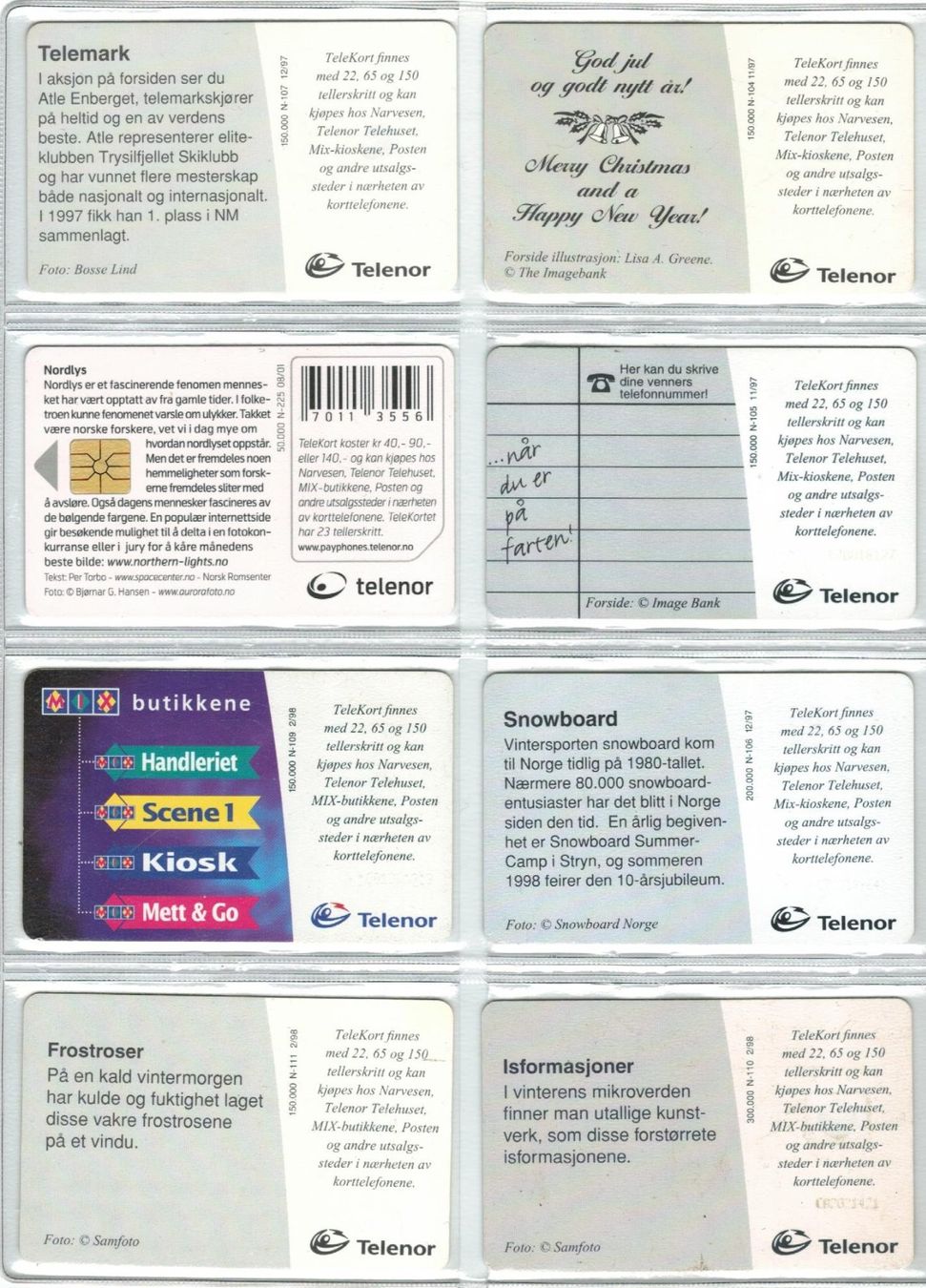 Cartes de téléphone: 8 Telefonkarten Norwegen – D'occasion à Zürich par Tolima194 1