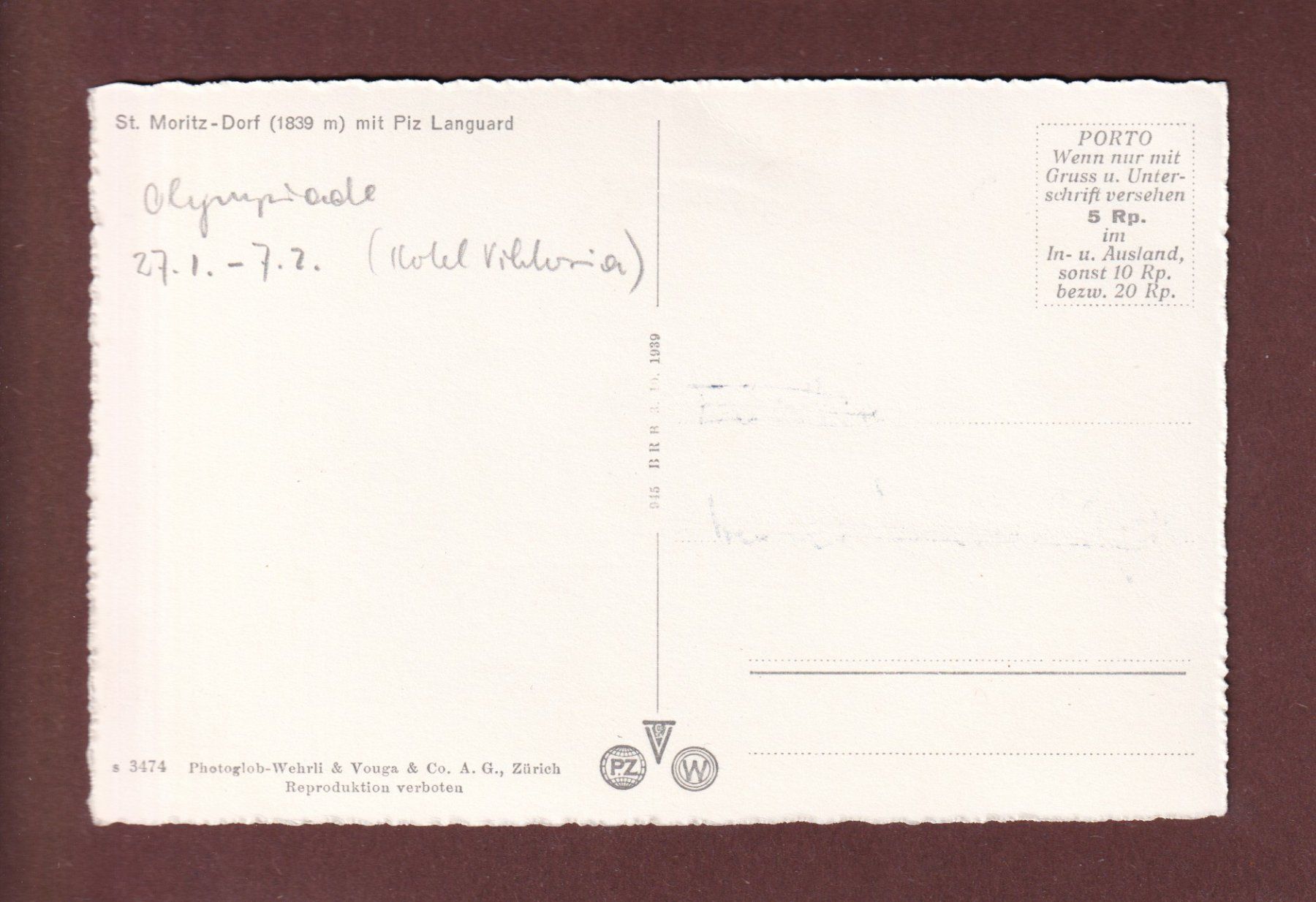 Cartes postales: ST. MORITZ-DORF - Piz Languard – D'occasion à Pully par nicecards-shop 1