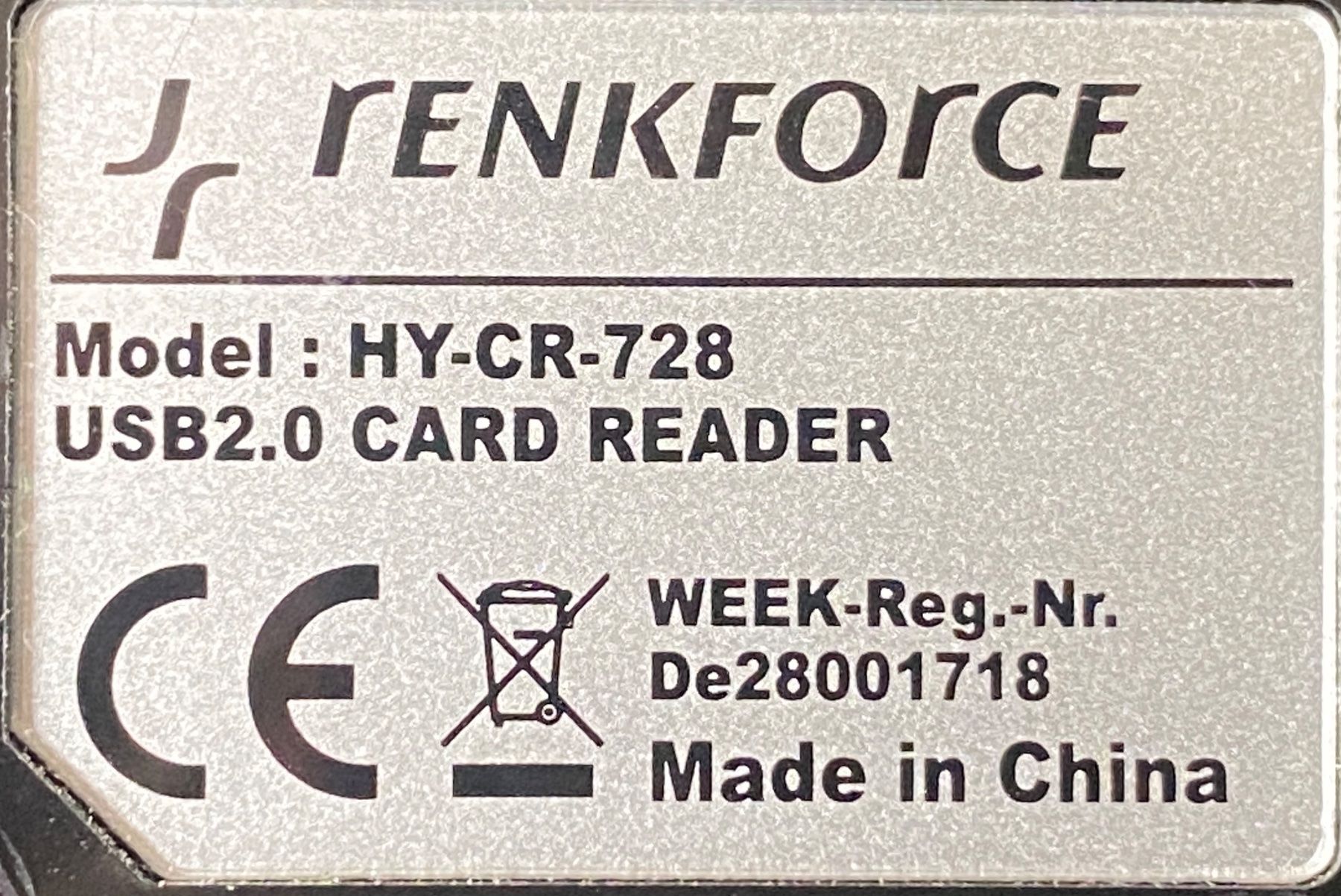 Renkforce Lettori di schede: Renkforce HY-CR-728 Card Reader – Usato da Zürich venduto da wirzbold 2