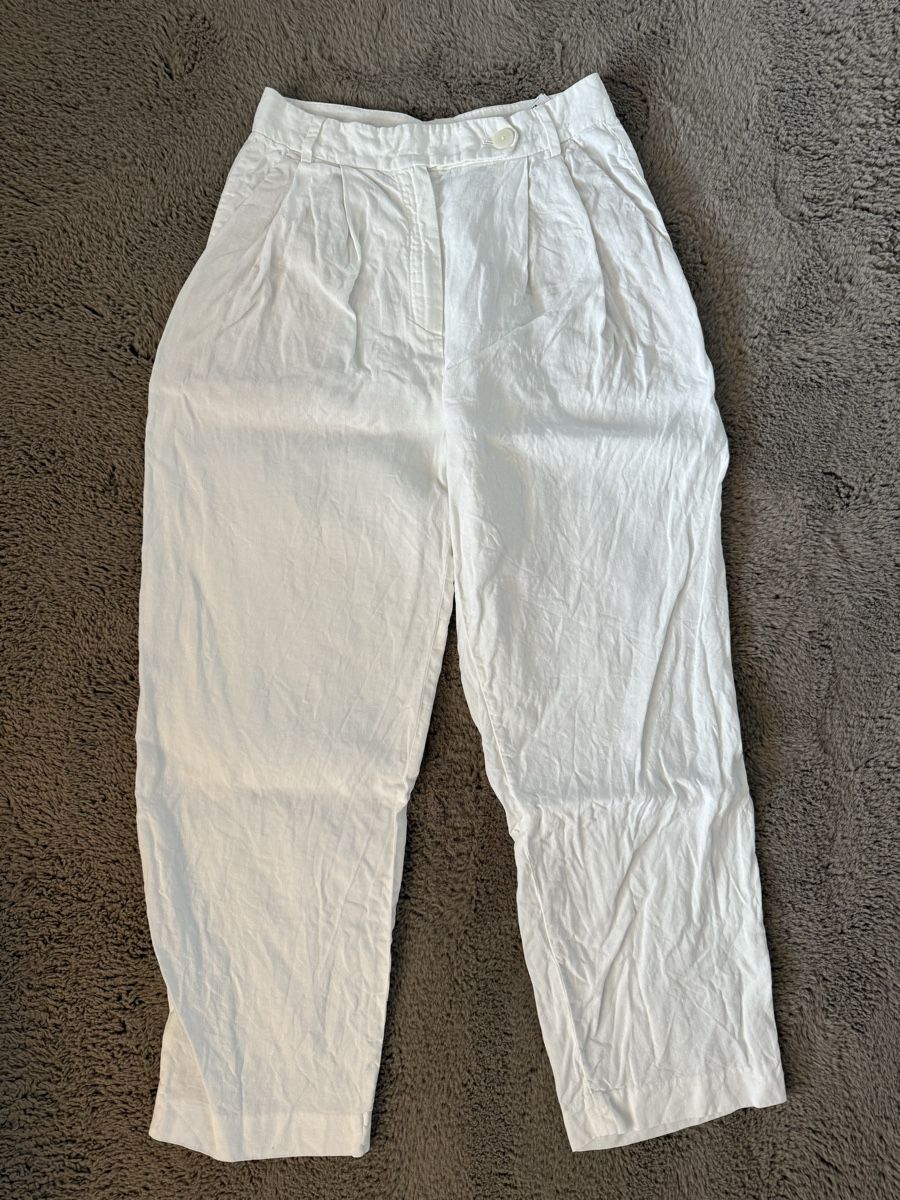 Massimo Dutti Pantaloni: Massimo Dutti Stoffhose Weiss Gr. 36 – Nuovo e nell'imballaggio originale da Frauenfeld venduto da sharonhabrik
