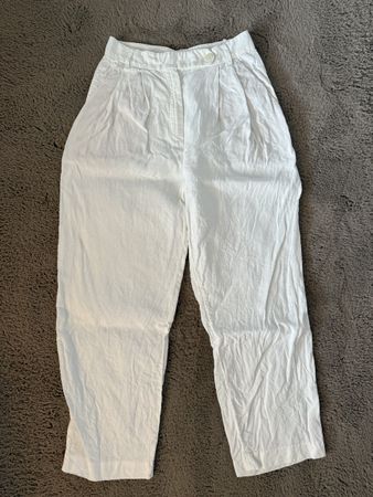 Massimo Dutti Stoffhose Weiss Gr. 36