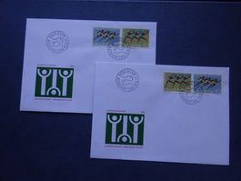 1971 Z42 - Z43 & Z44-Z45 Paare FDC Adresslos