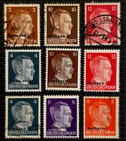 Ostland 1941 Kopfbild Serie Aufdruck 3-12 Rpf Lot 9V GESTEMP