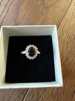Saphir mit Diamanten Ring in 750 gelbgold