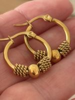 Luxus Elegante Edelsthal Kreolen Ohrschmuck  Farbe: Gold