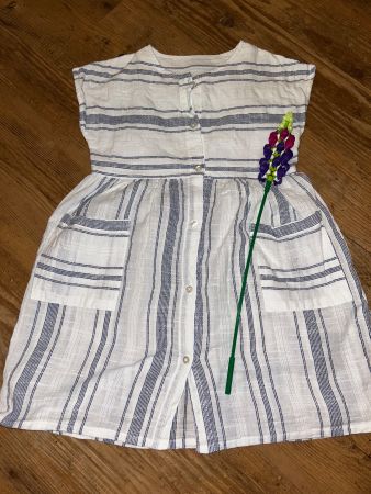 Weiss-gestreiftes Sommerkleid Manor 104/110 - neuwertig