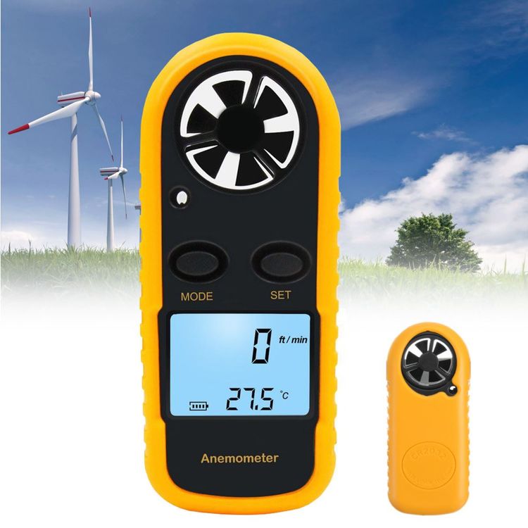 Digitales Anemometer TR401 – Misst Windgeschwindigkeit & Temperatur, Mit Beaufort-Skala & Windchill-Alarm