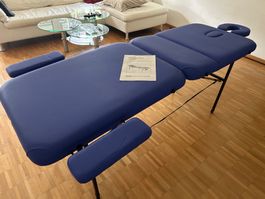 Massageliege Klappbar Blau mit Zubehoer guter Zustand