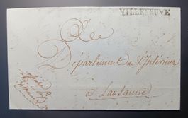 Faltbrief ab VILLENEUVE 24.7.1820 nach Lausanne
