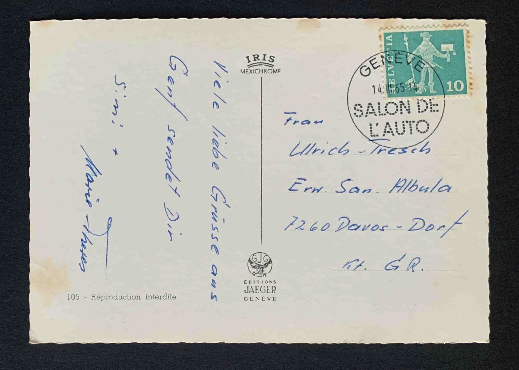 Cartoline postali: AK Geneve IRIS – Usato da Goldau venduto da artelier1 1