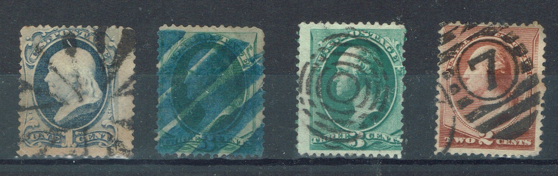 Tutti i francobolli: USA Klassik. 4 schöne Stempel – Usato da Kriens venduto da goofy46