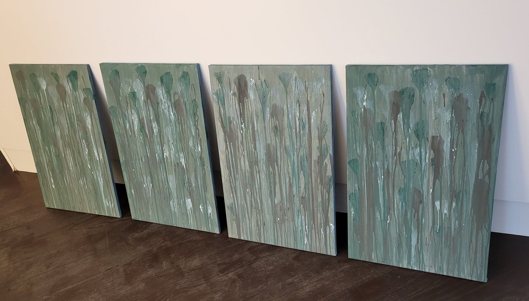 Dipinti: 4x Original Gemälde Kunstwerke Ruhig – Usato da Zürich venduto da TurtleRain 2