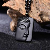 Buddha Obsidian Halskette Edelstein Collier Bouddha Obsidien