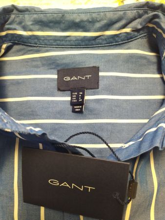 GANT scamiciato a righe blu NUOVO