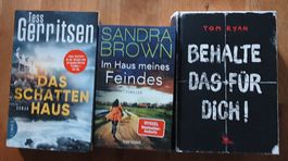 4 Krimi von Tess Gerritsen, Sandra Brown, Tom Ryan neuwertig