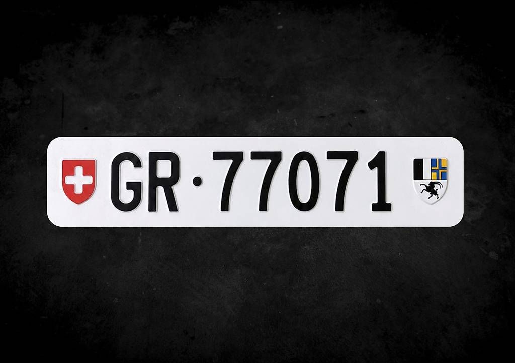 Insegne: GR Autonummer/Kontrollschild – Usato da Chur venduto da autonummer-gr.ch