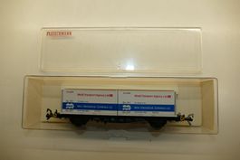 Fleischmann H0: Containertragwagen "World Transport"
