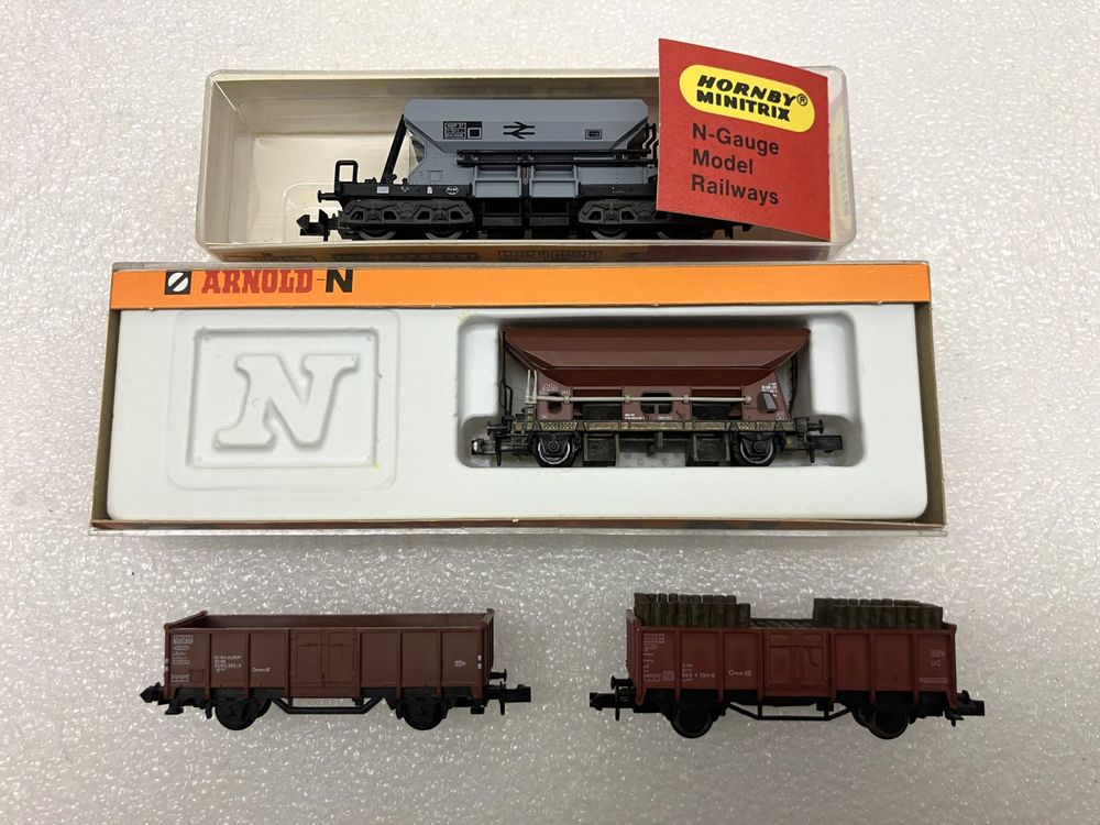 Modelleisenbahnen: N= 2x offene Güterwagen - 2x Selbstentladewagen SBB/DB/HOP – Gebraucht aus Thun von retoolinoo
