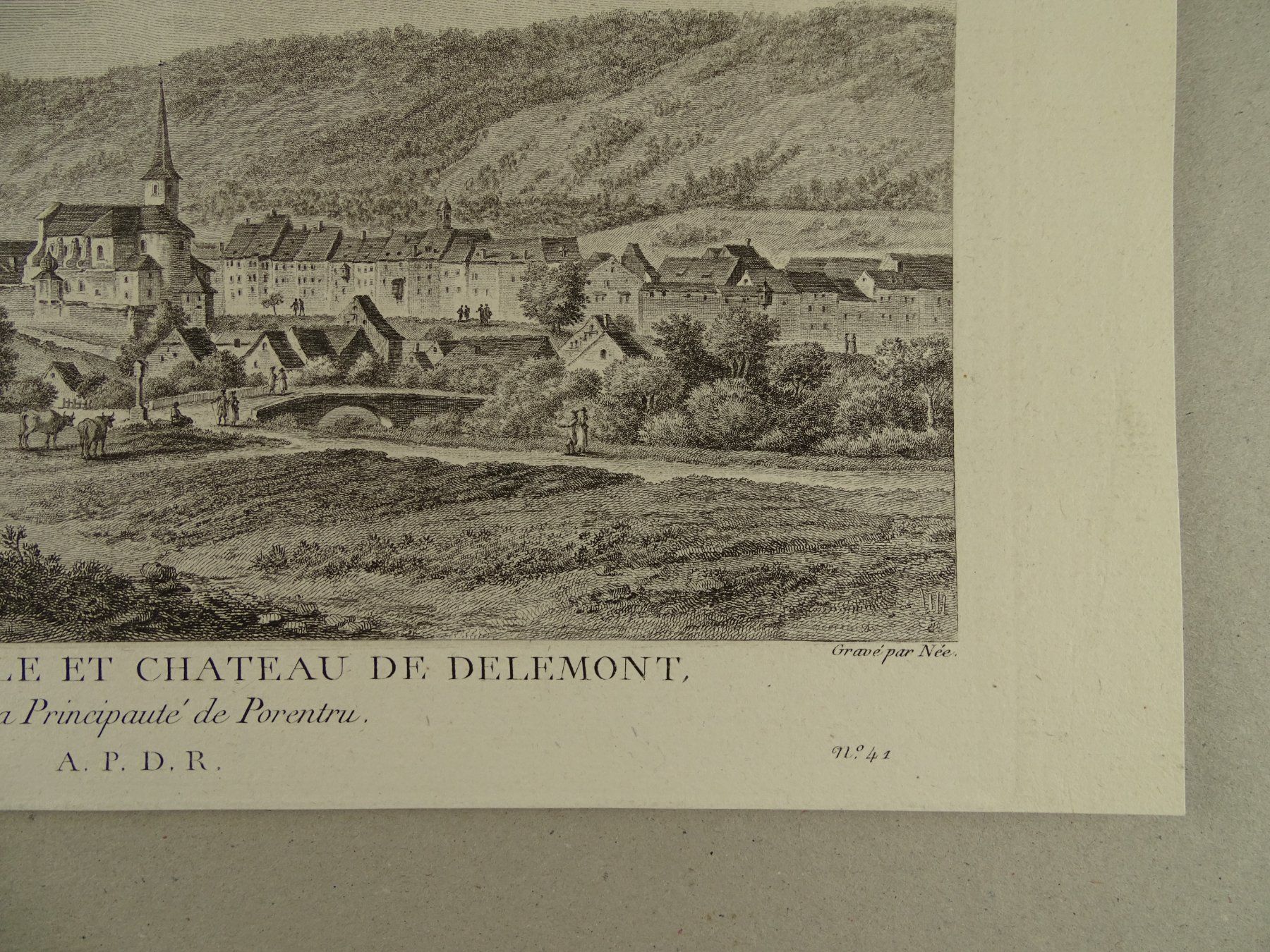 Incisioni: DELÉMONT, KUPFERSTICH 1780 – Usato da Grüningen venduto da Kartensammler 5