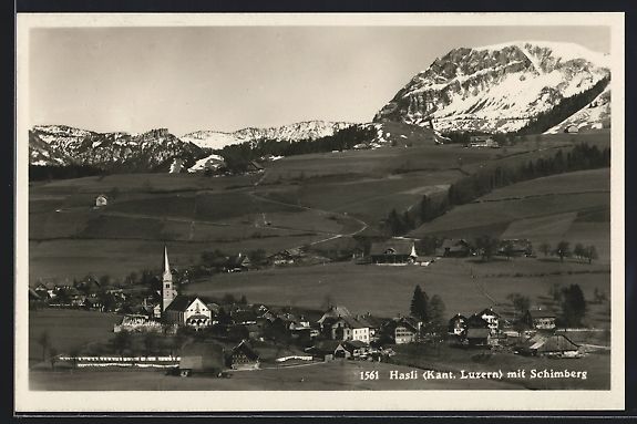Cartoline postali: Hasle /LU, Gesamtansicht mit Schimberg – Usato da Berlin venduto da bartko-reher