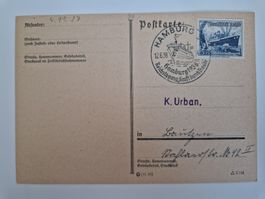 Deutsches Reich Postkarte Briefmarke 1938