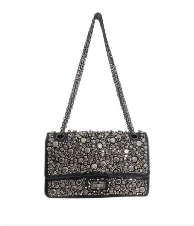 Chanel Bombay 2012 Runway Silver Beaded Bag